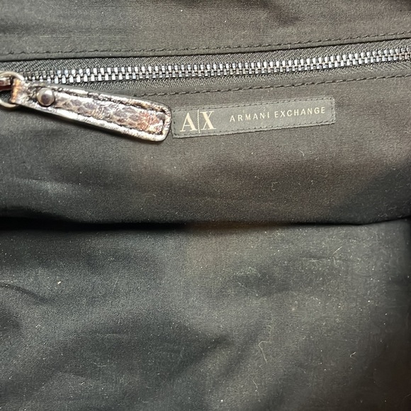 ARMANI Exchange silver snake faux leather bag - Picture 7 of 9